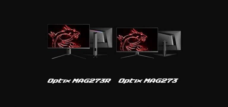 MSI Optix MAG273 and Optix MAG273R IPS eSports HDR Gaming Monitor with 144Hz refresh rate, 1ms response time, 8 bit color depth. wide color gamut, full HD resolution, and 250 nits brightness